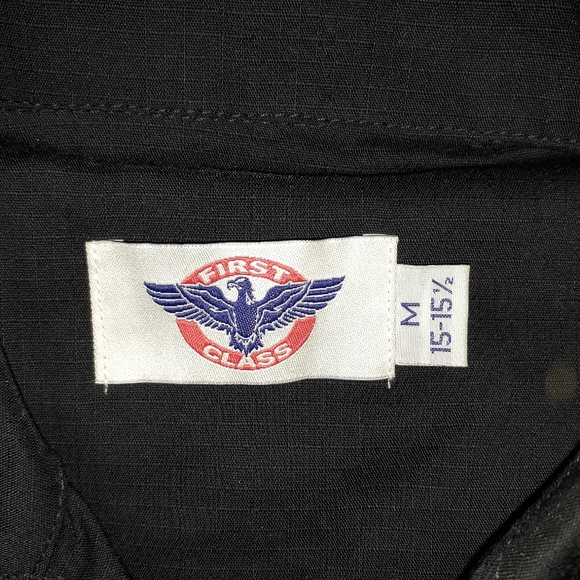 FIRST CLASS BDU BLACK BUTTON DOWN CASUAL MEN'S SHIRT SIZE M 15-15 1/2 NWT - Picture 5 of 7